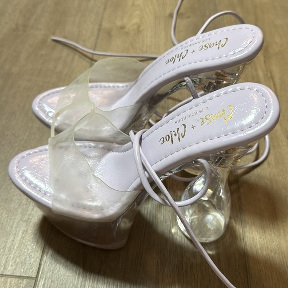 NEW! Chase + Chloe Miranda 6 Clear Platform Sandal In Lilac Clear - Size 6.5 - Picture 6 of 11